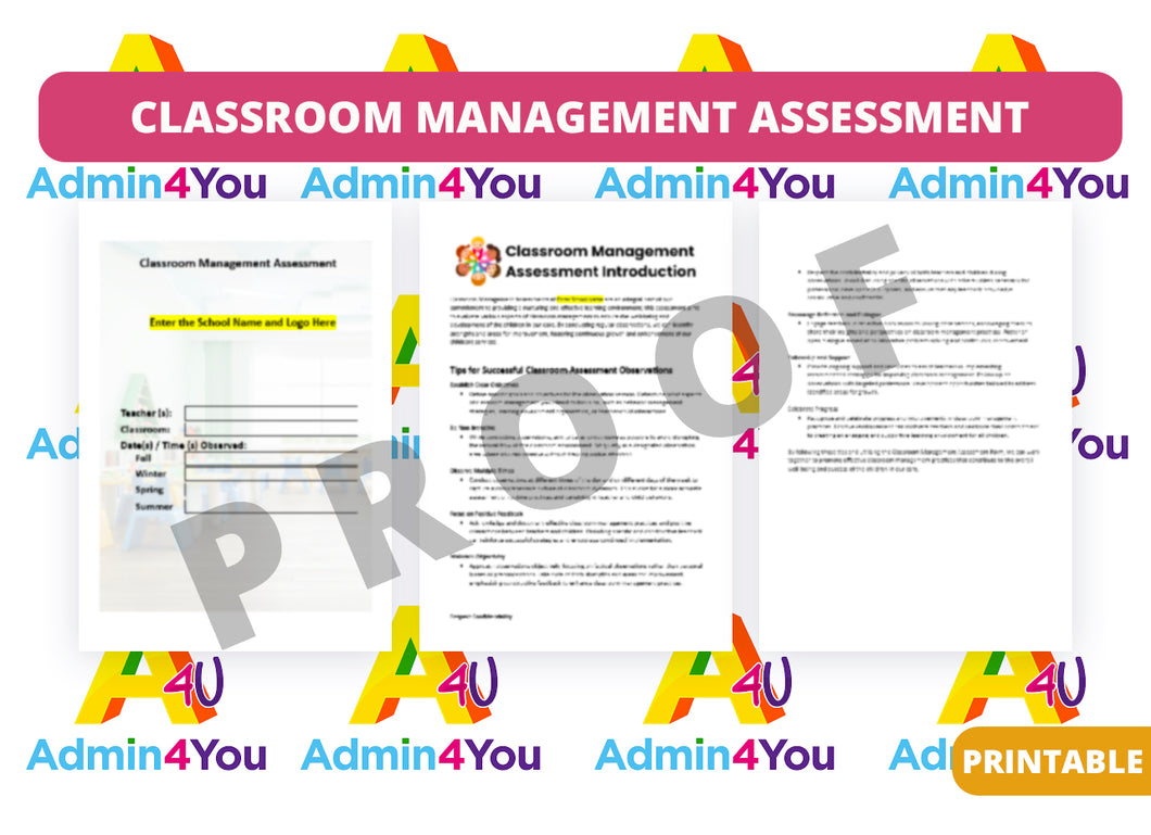 Classroom Management Assessment