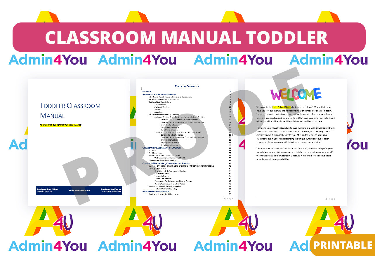 Childcare Classroom Manual for Toddlers