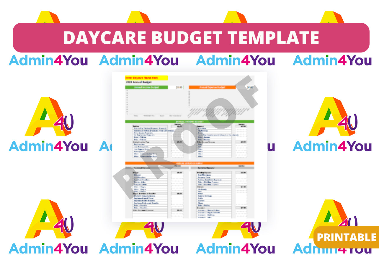 Daycare Budget Template Admin For You Daycare Budget Template Admin For You