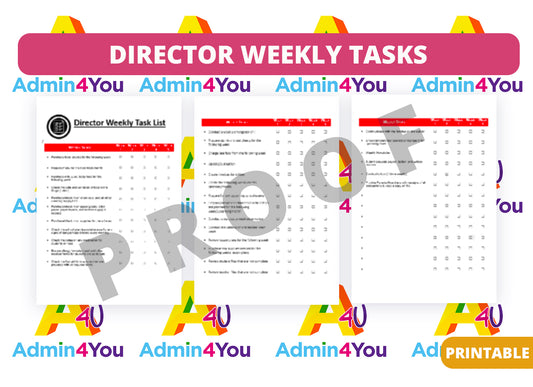 Director Weekly Duties Checklist