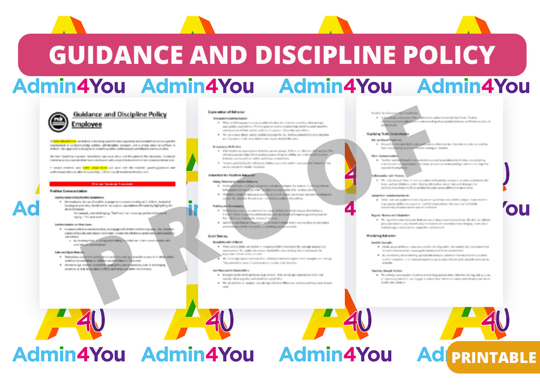 Guidance and Discipline Policy