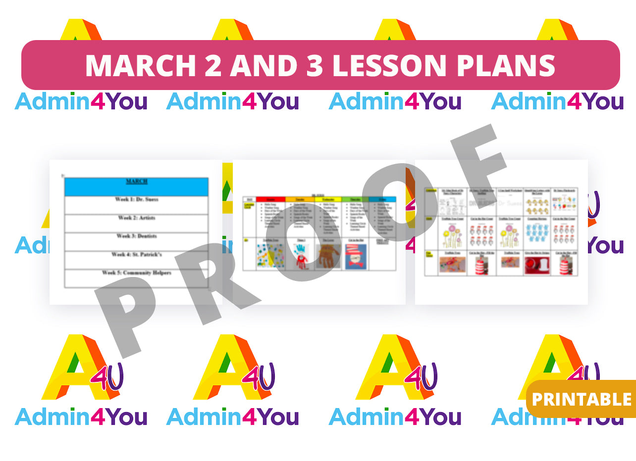 March 2's and 3's Lesson Plans
