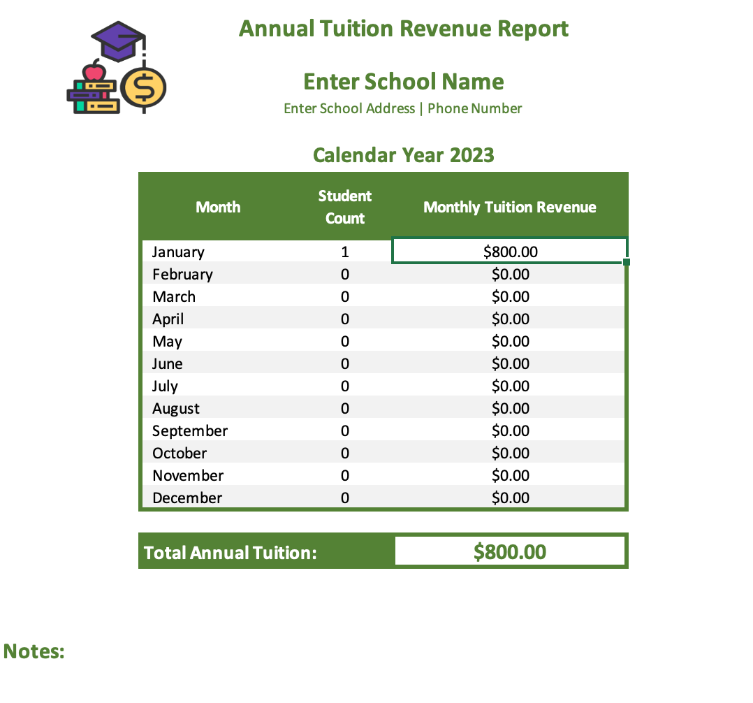 Childcare Tuition Tracker - Weekly Rates