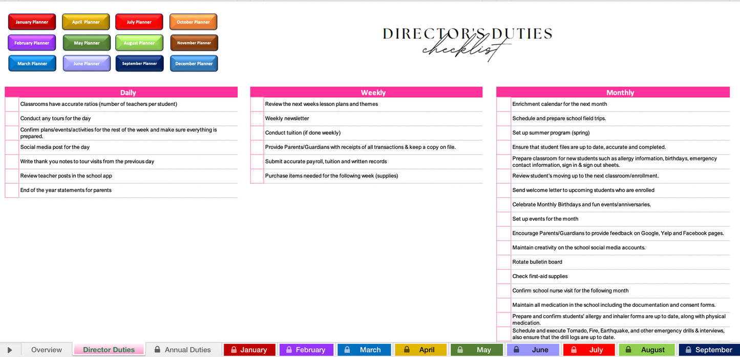 Director's Duties Tracker, Workbook and Planner 2026