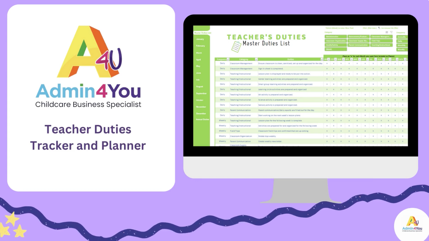 Teacher Duties Tracker, Workbook, and Planner 2025