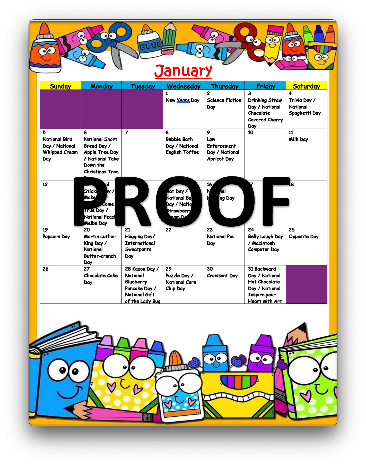 The 2025 National and FUN Holiday - 12-Month Calendar