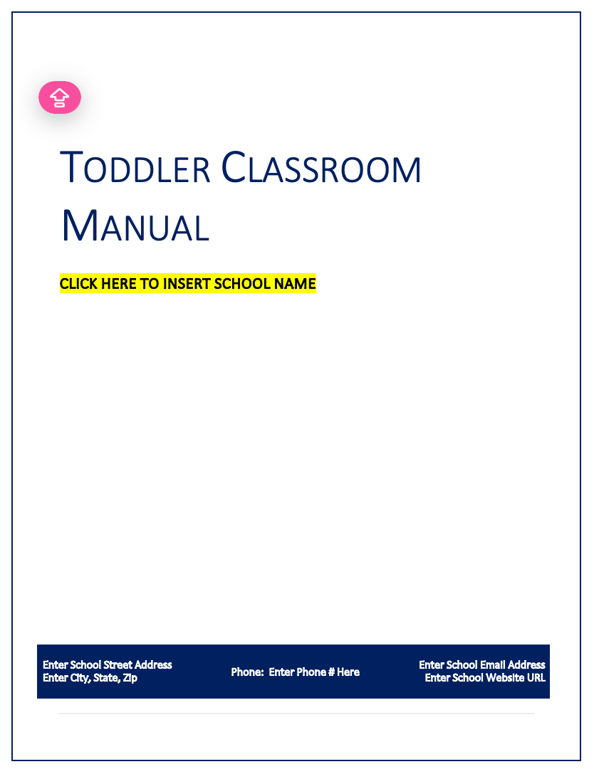 Childcare Classroom Manual for Toddlers