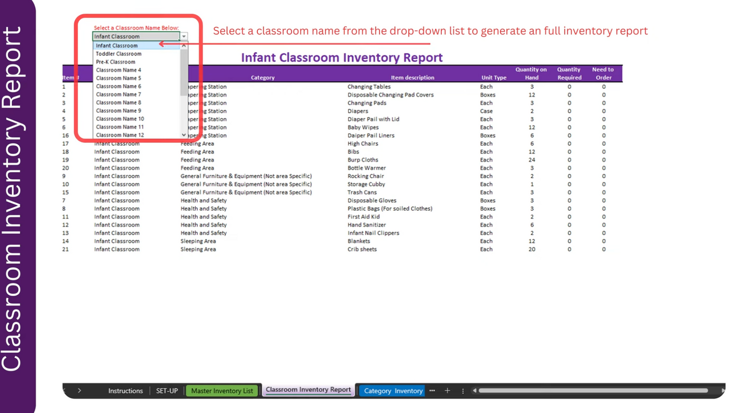 Childcare Inventory Tracker