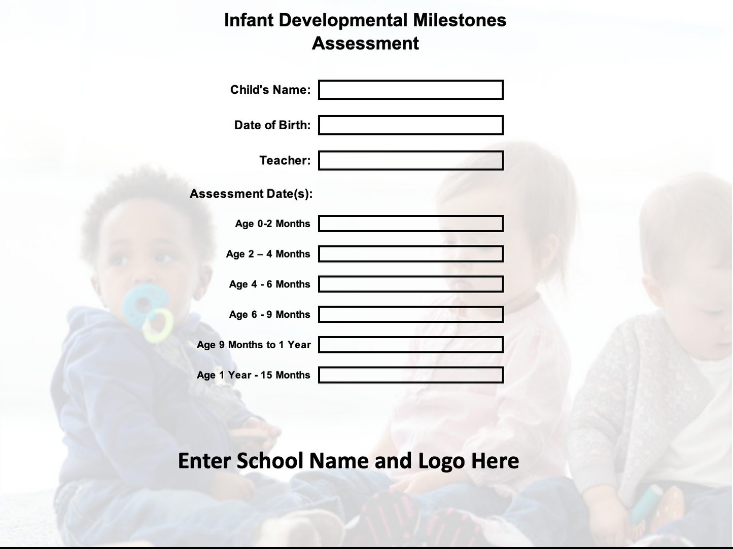 Student Assessment - Infant