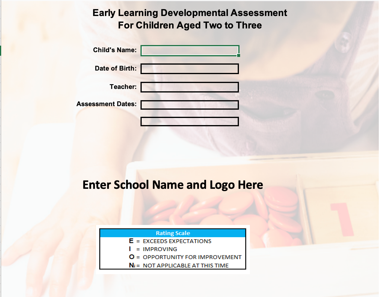 Student Assessment - Ages Two to Three