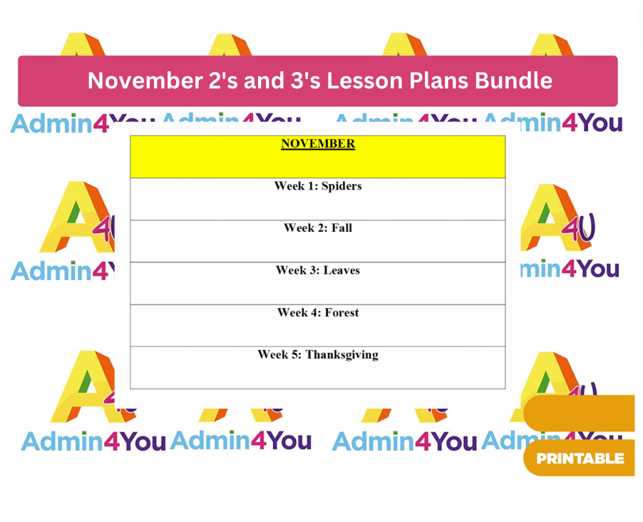 November 2's and 3's Lesson Plans Bundle