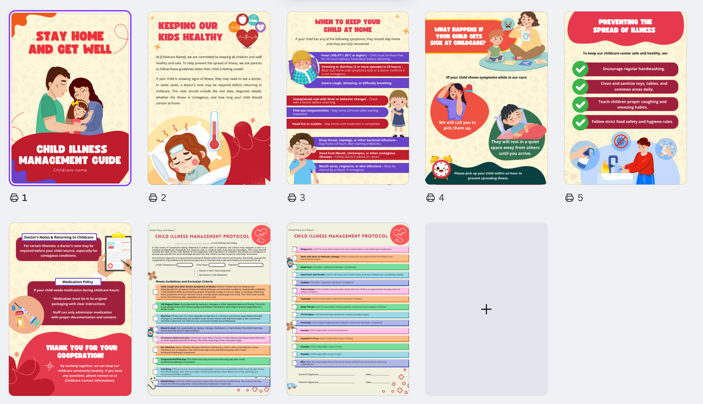 Stay Home and Get Well: A Child Illness Management Guide CANVA