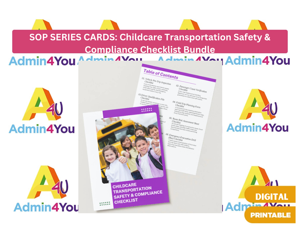 SOP Series: Childcare Transportation Safety and Compliance Checklist Bundle