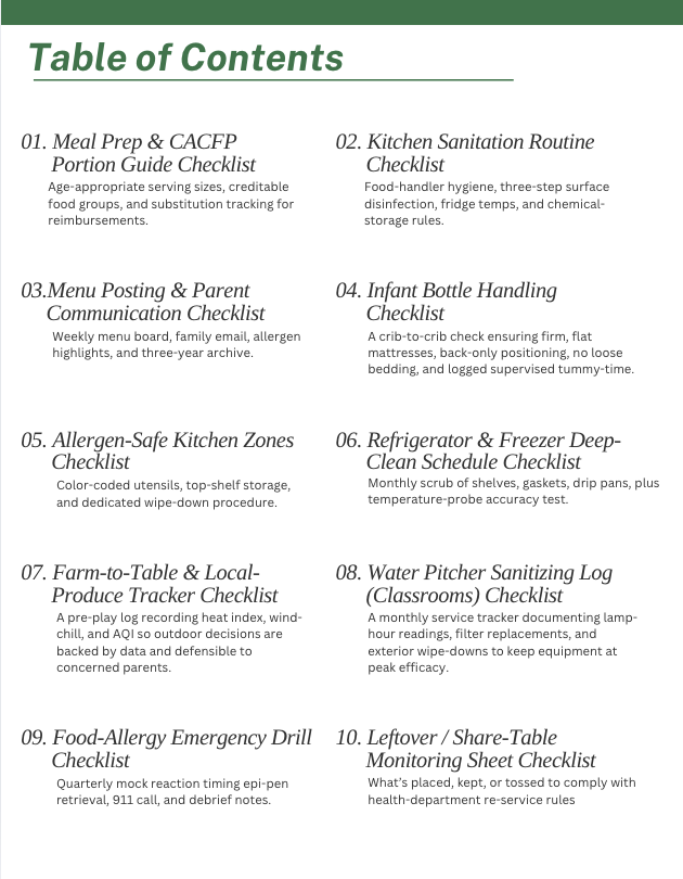 SOP Series: The Complete Childcare Compliance and Quality Checklist Binder