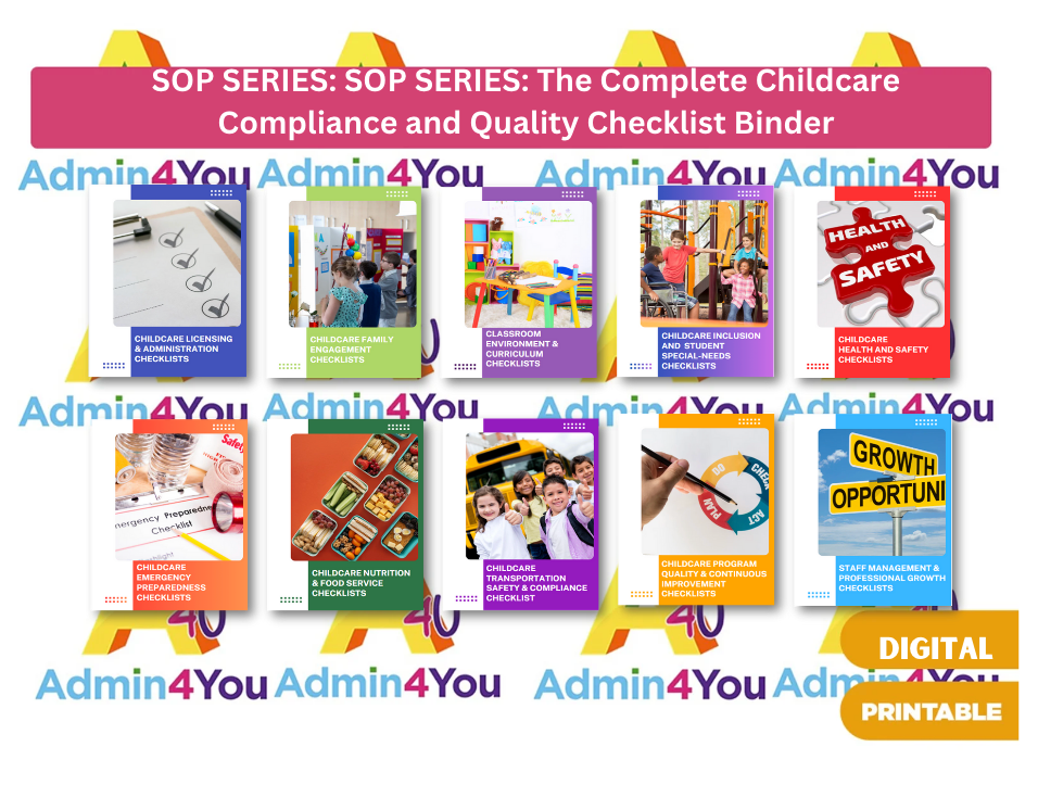SOP Series: The Complete Childcare Compliance and Quality Checklist Binder