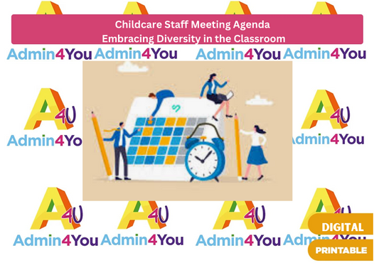 Childcare Staff Meeting Agenda  - Embracing Diversity in the Classroom FREE