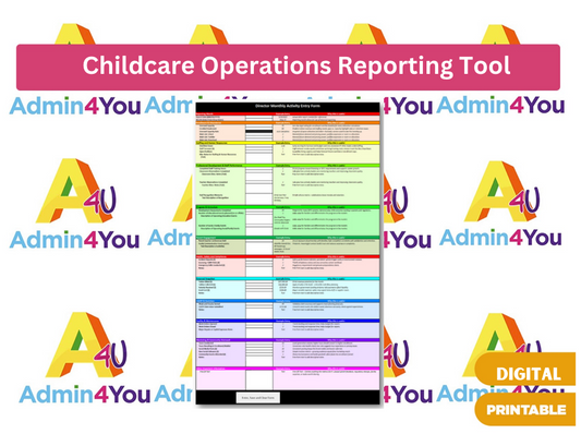 Childcare Operations Reporting Tool (Excel Detailed Version and Bonus Microsoft Word Form)
