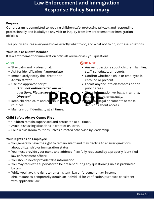 Childcare Law Enforcement Readiness Toolkit