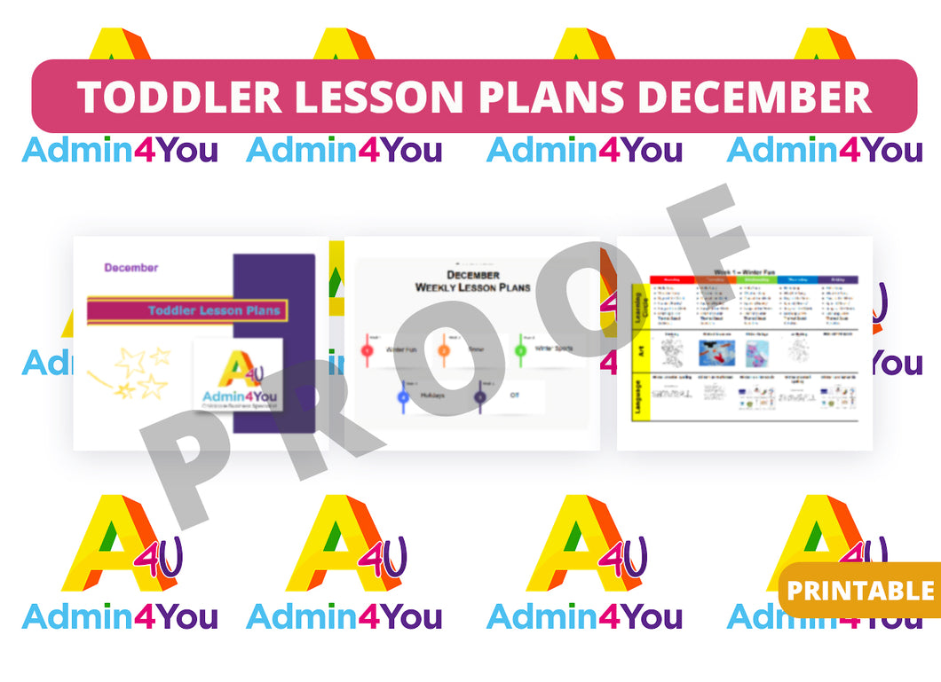 December Toddler Lesson Plans