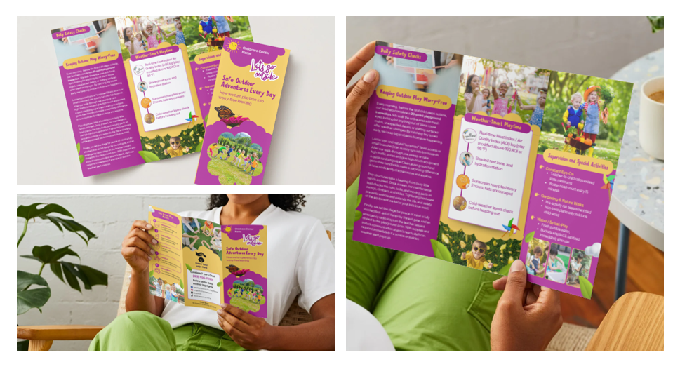 Outdoor Safety and Play Brochure - Editable Canva Pro Template