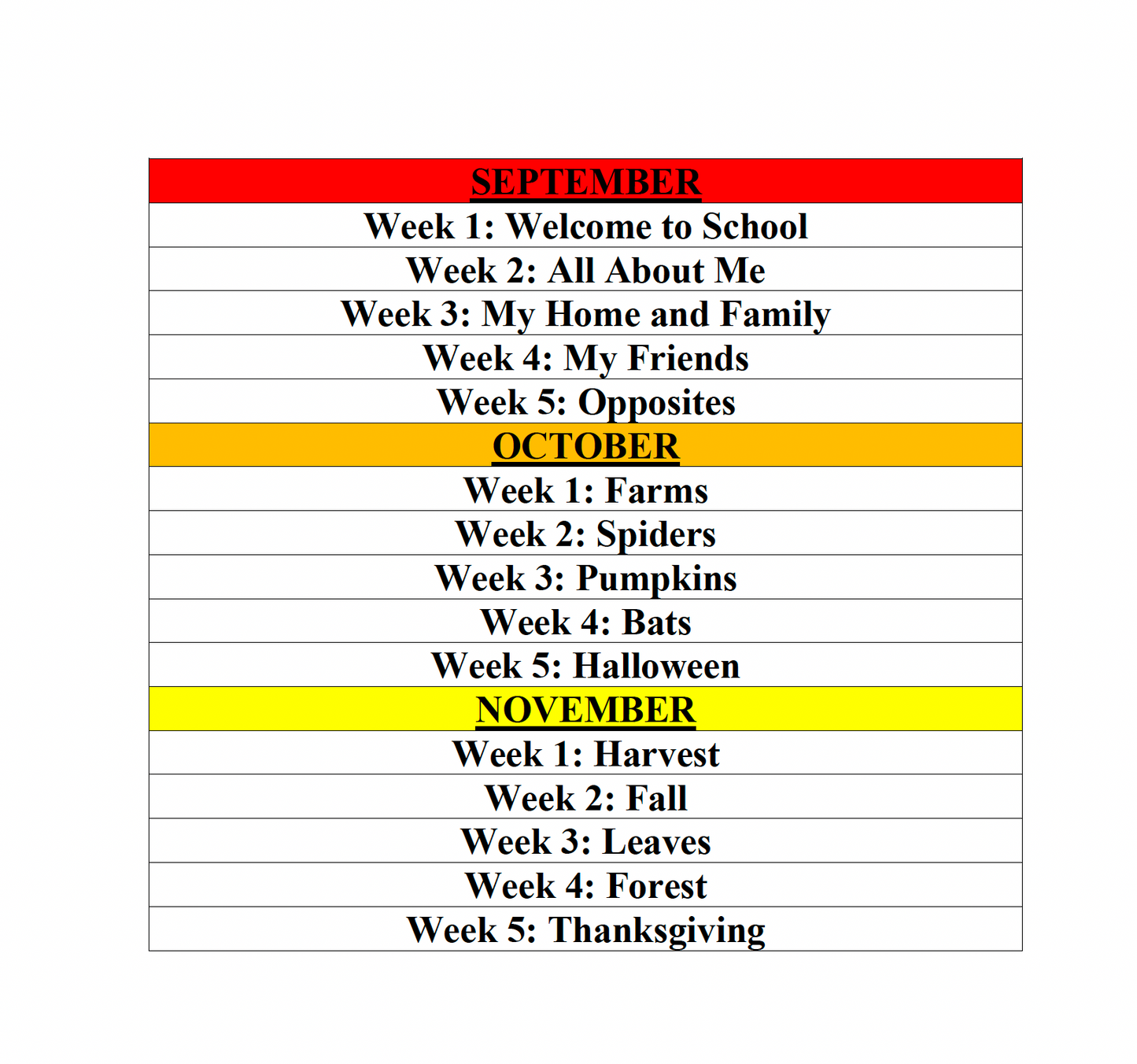 Full Year Infant Curriculum Version 1
