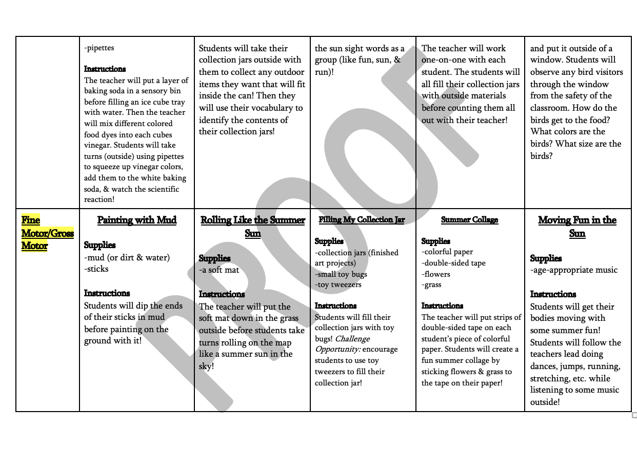 Summer Camp Plans for 2's and 3-year-olds (Bundle 1)