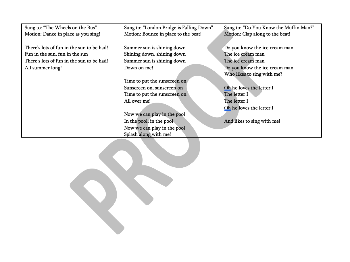 Summer Camp Plans for 2's and 3-year-olds (Bundle 1)