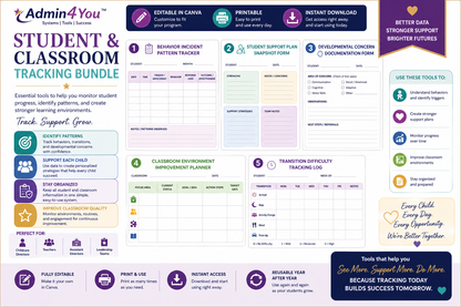 Student and Classroom Tracking Chart Bundle