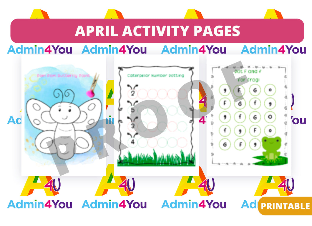 April Activity Pages