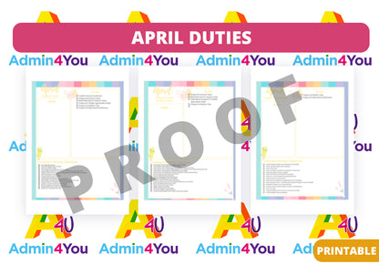 April Duties Checklists