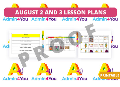 August 2's and 3's Lesson Plans