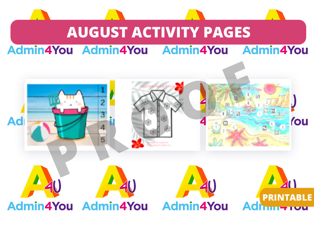 August Activity Pages