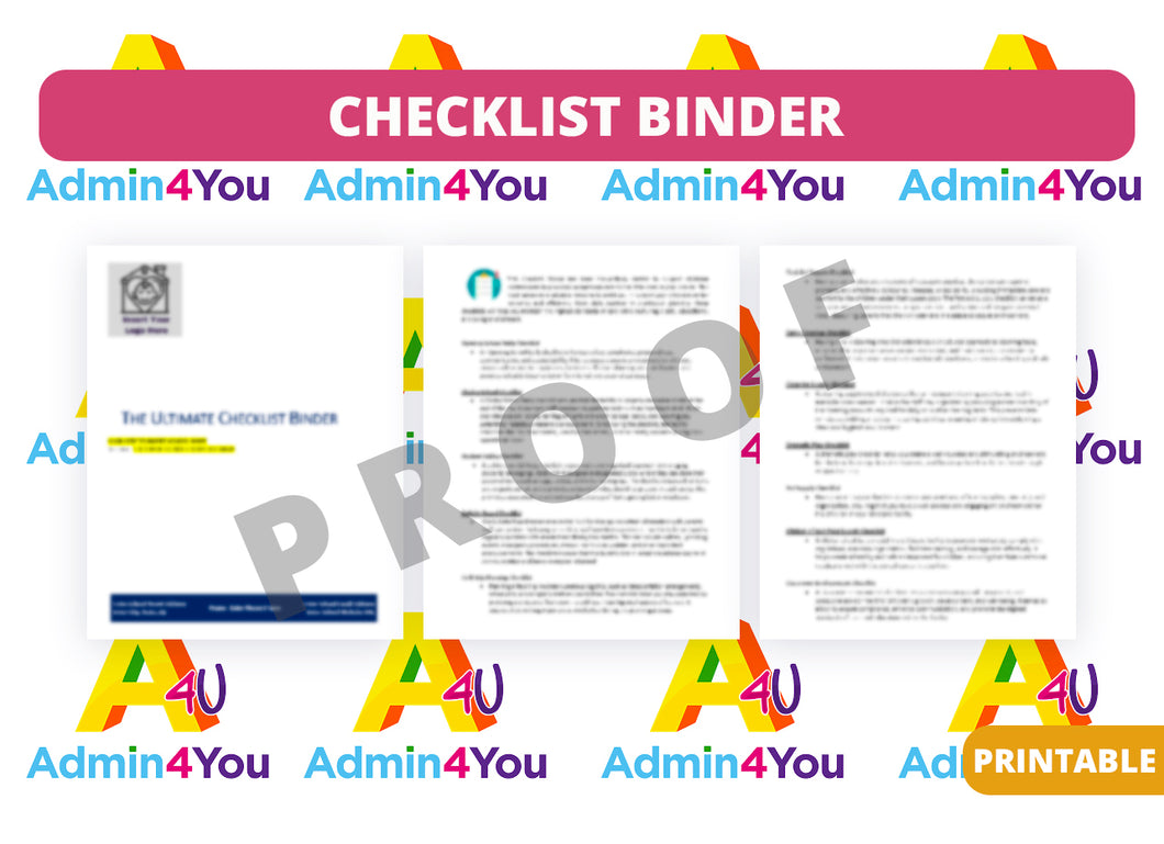 Checklist Binder