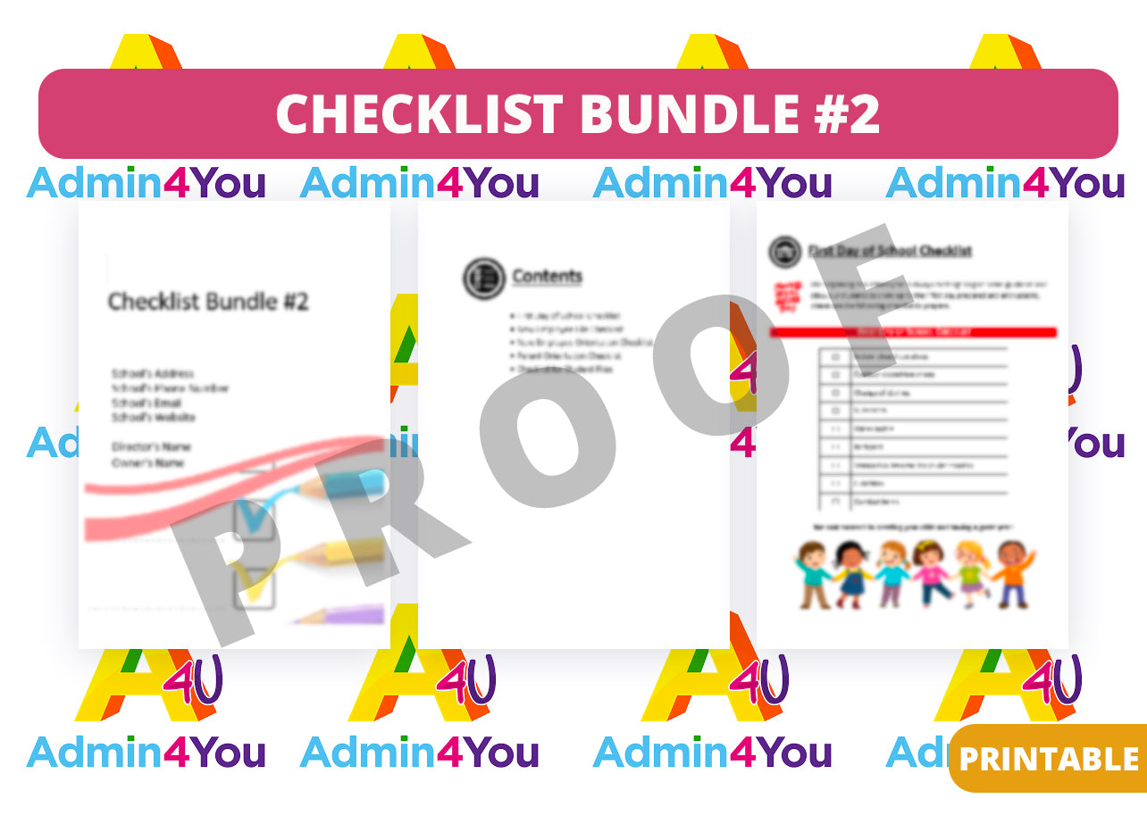 Checkklist Program Box Checklist Bundle #2 – Admin For You