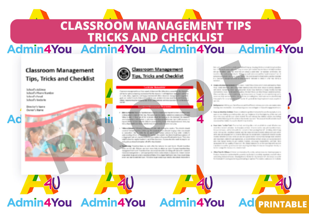 Classroom Management Tips, Tricks, and Checklist