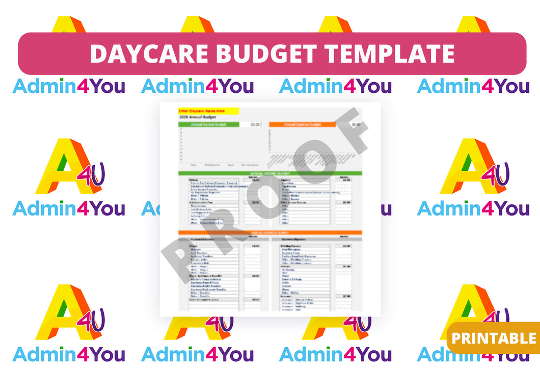 Daycare Budget Template