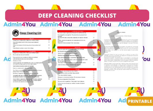 Deep Cleaning Checklist