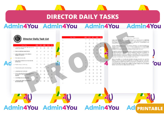 Director Duties Daily Checklist