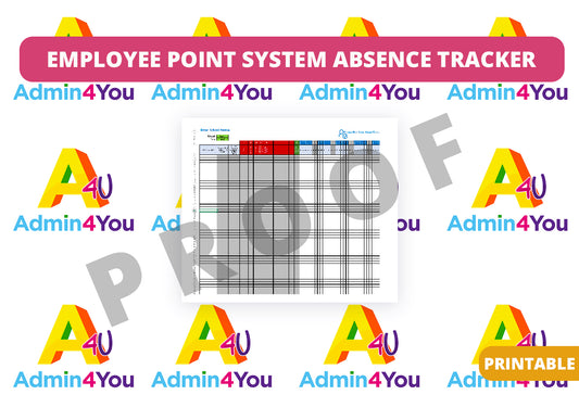 Employee Attendance and Punctuality Point System and Absence Tracker - Excel