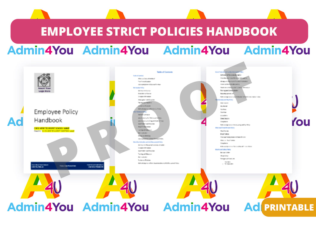 Supplemental Employee Strict Policies Handbook