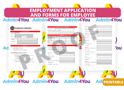 Employee Application and Forms for File