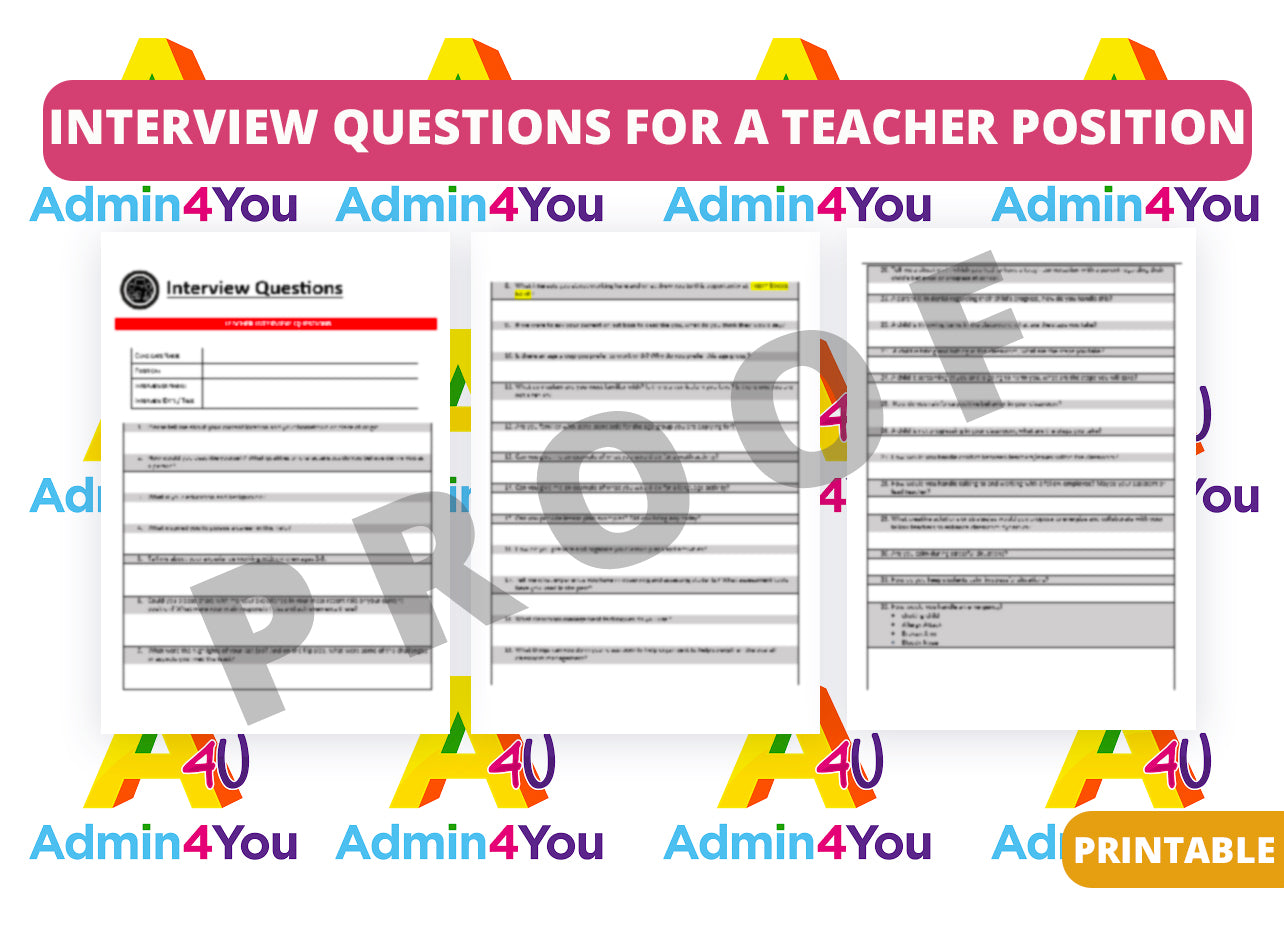 Interview Questions for Assistant Teacher and Lead Teacher Position