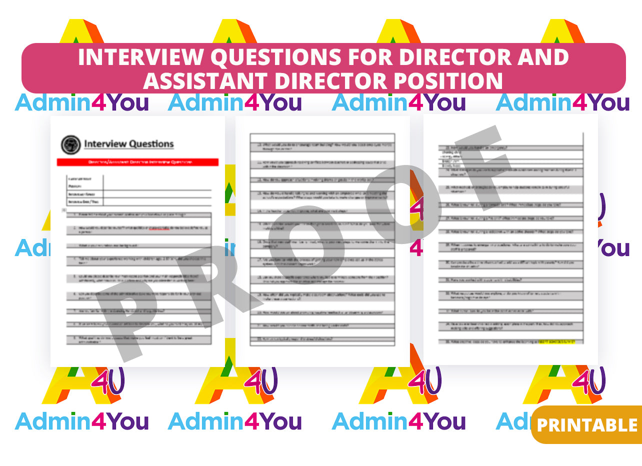 Interview Questions Activity Assistant Interview Questions for Assistant Director and Director Position ...