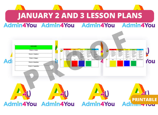 January 2's and 3's Lesson Plans Bundle