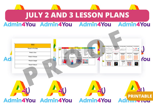 July 2's and 3's Lesson Plans