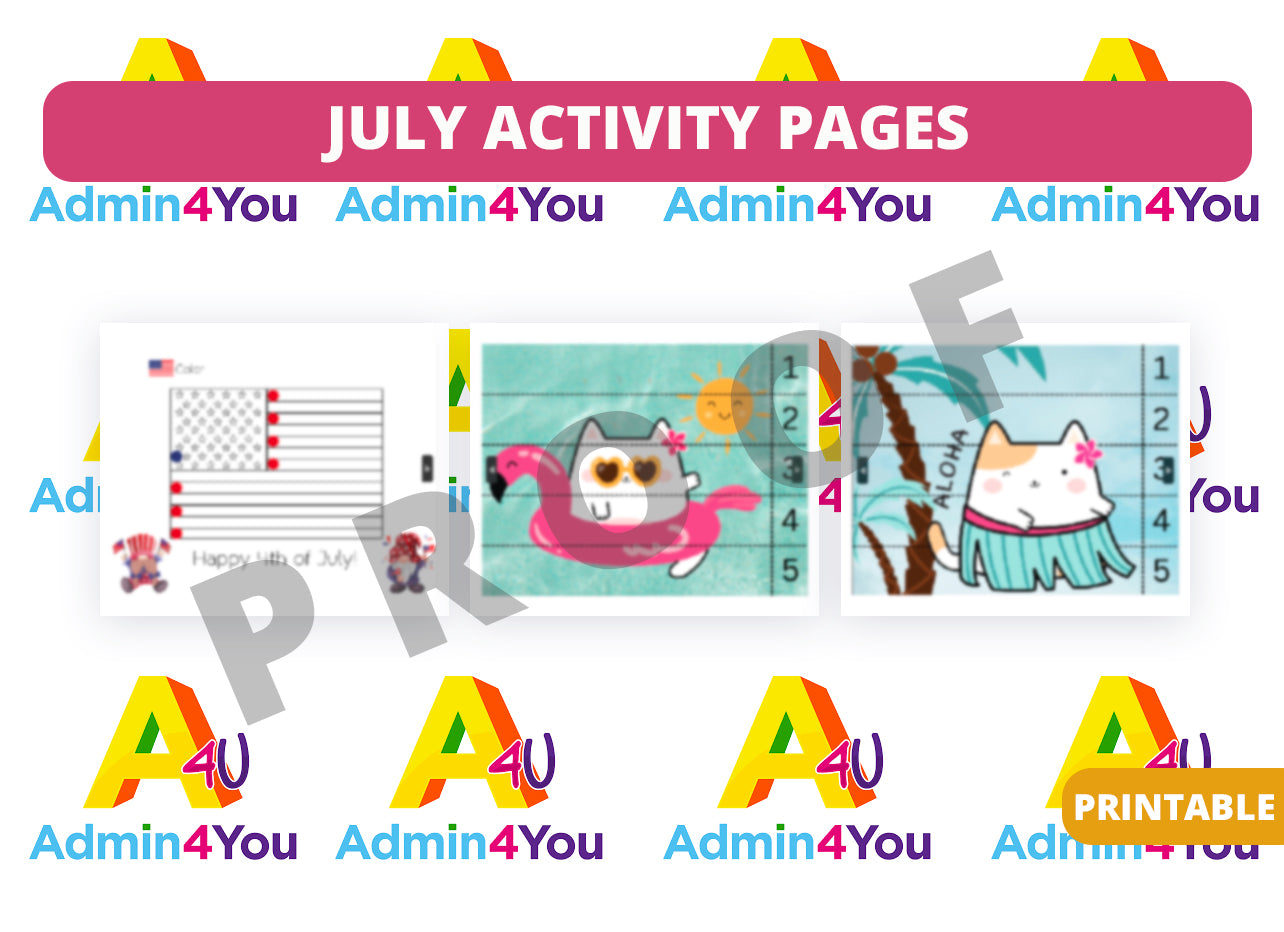 Activity Rota July July Activity Pages – Admin For You