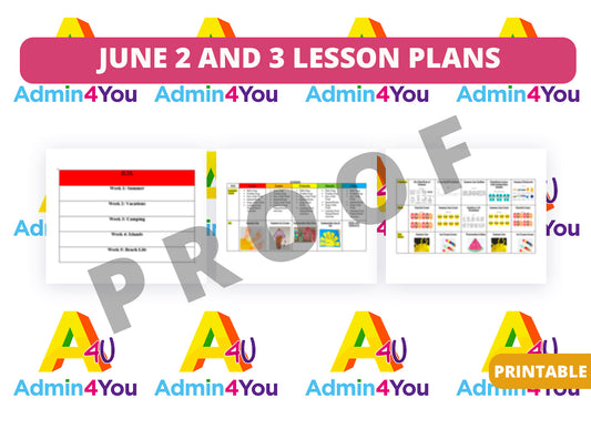 June 2's and 3's Lesson Plans