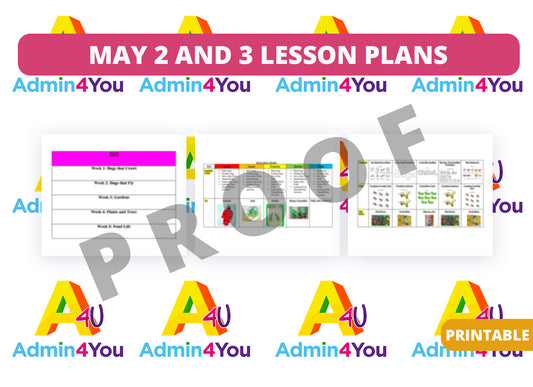 May 2's and 3's Lesson Plans