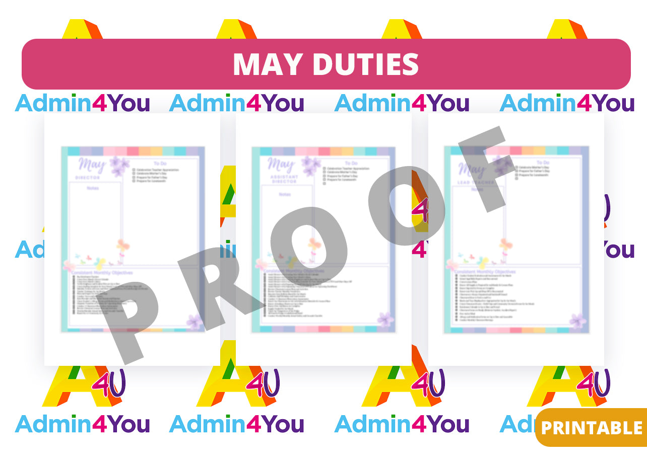 May Duties Checklists