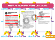 Load image into Gallery viewer, Home Childcare Medical and Illness Emergency Situations Template
